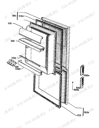 Взрыв-схема холодильника Zanussi Z920/9R - Схема узла Refrigerator door